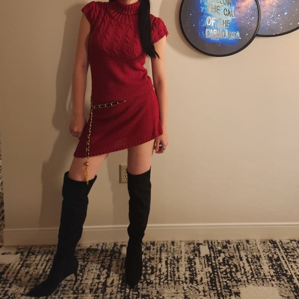 Red Knit Dress Sz.S